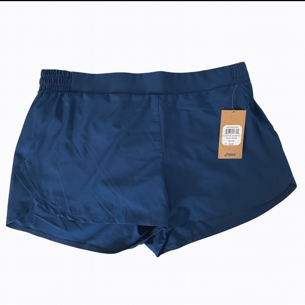 NWT ASICS Women's Navy Blue Lined Running Shorts Size XL Workout Gym Training